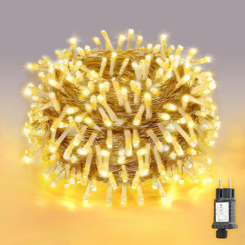 Salcar LED Lichterkette mit 5m/10m/15m/20m Länge – 50–300 LEDs, Fernbedienung, 8 Modi, Timer & IP44 Wasserdicht, für Weihnachtsdeko, Party, Hochzeit, Garten – Warmweiß