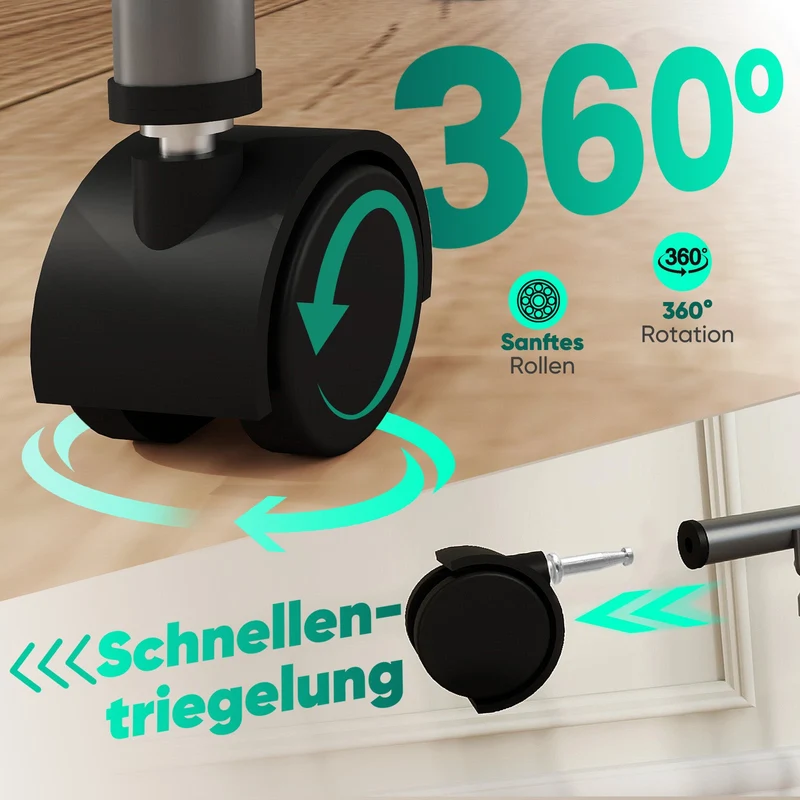 Sekey Rollwagen mit 4 Ebenen – Küchenwagen & Nischenregal auf Rollen, Stahl mit rostfester Lackierung & MDF-Oberplatte, 360°-Räder mit Griff, werkzeugloser Aufbau, platzsparender Aufbewahrungswagen für Küche, Bad & kleine Räume – Dunkelgrau