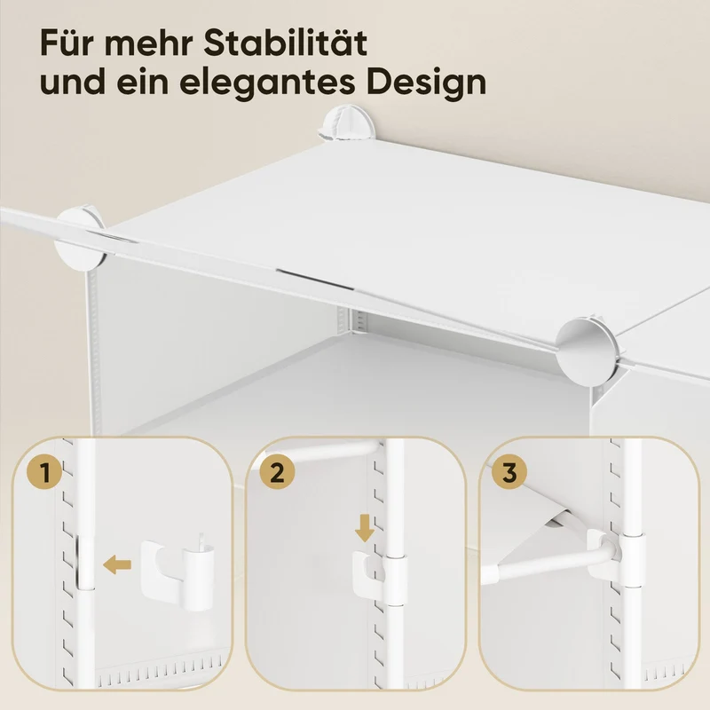 Sekey Weiß Schuhschrank mit 6/8/10 Fächern – Großes modulares Schuhregal für bis zu 24 Paar Schuhe