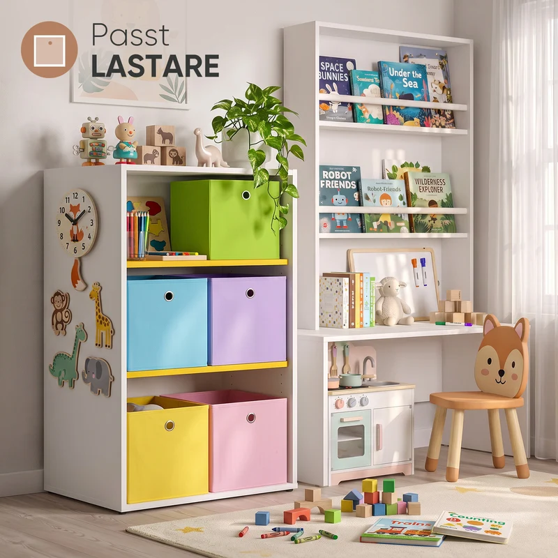 Sekey Aufbewahrungsboxen Stoff 6er Set 33x33x33 cm – Faltbare Ordnungsboxen für KALLAX Regal, Aufbewahrungswürfel mit Grifföse für Spielzeug, Kleidung und Bücher