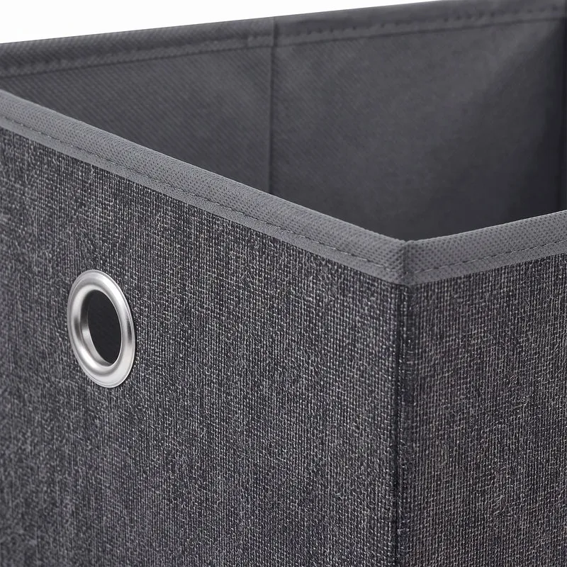 Sekey Aufbewahrungsboxen 6er Set 33 × 33 × 33 cm – Faltbare Stoffboxen mit Grifföse, stabile Ordnungsboxen für Kallax-Regale, Grau