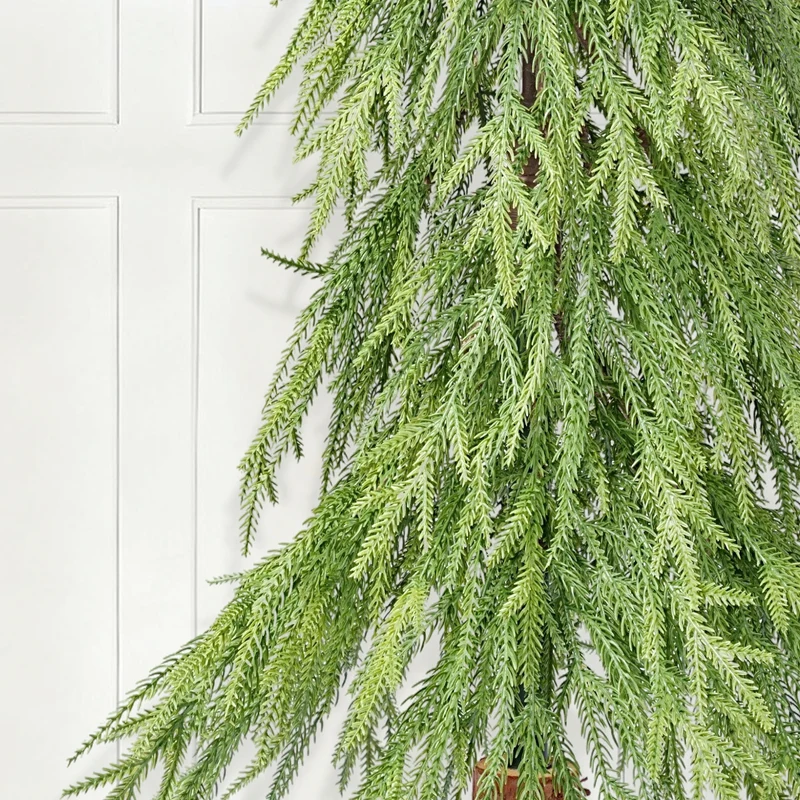 Salcar Künstlicher Weihnachtsbaum mit echtem Holzstamm – 100 % PE, zartgrün – 90 cm / 120 cm, naturgetreu & pflegeleicht
