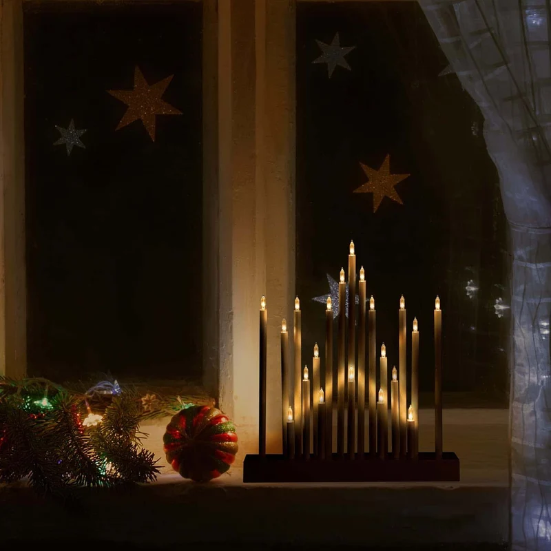Salcar LED Adventsleuchter Stern – Batteriebetriebener Lichterbogen mit 20 LEDs, Warmweiß – Weihnachtsdeko für Fenster & Tisch