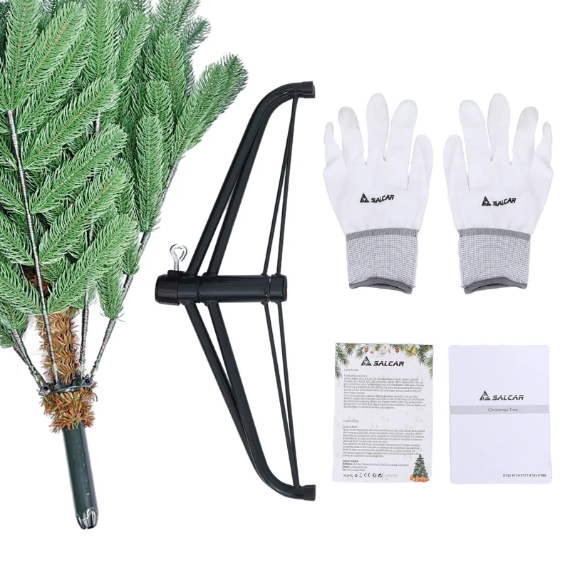 Salcar Künstlicher Weihnachtsbaum aus 100 % PE – Realistische Tannenzweige, dichter Look & stabiler Metallständer – 150 / 180 / 210 cm