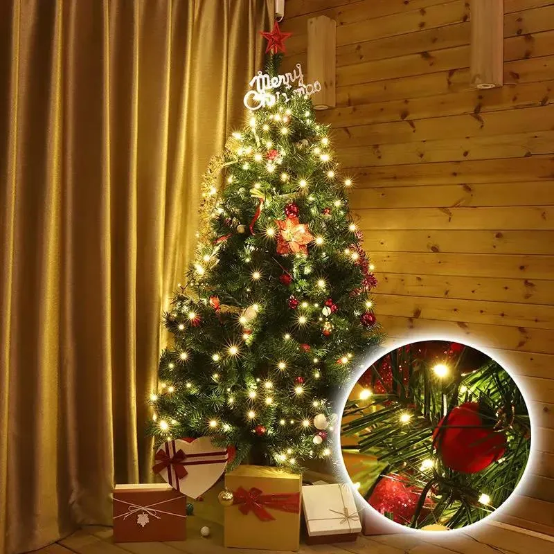 Salcar 1.5 m LED Lichterkette für Weihnachtsbaum, mit 8 Strängen, 200 LEDs