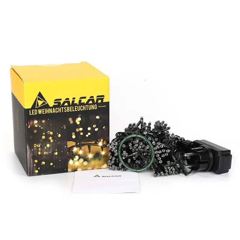 Salcar 1.5 m LED Lichterkette für Weihnachtsbaum, mit 8 Strängen, 200 LEDs
