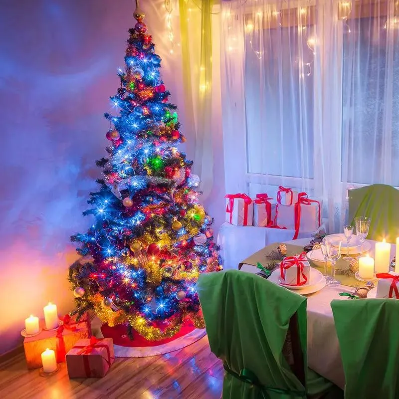 Salcar 1.5 m LED Lichterkette für Weihnachtsbaum, mit 8 Strängen, 200 LEDs