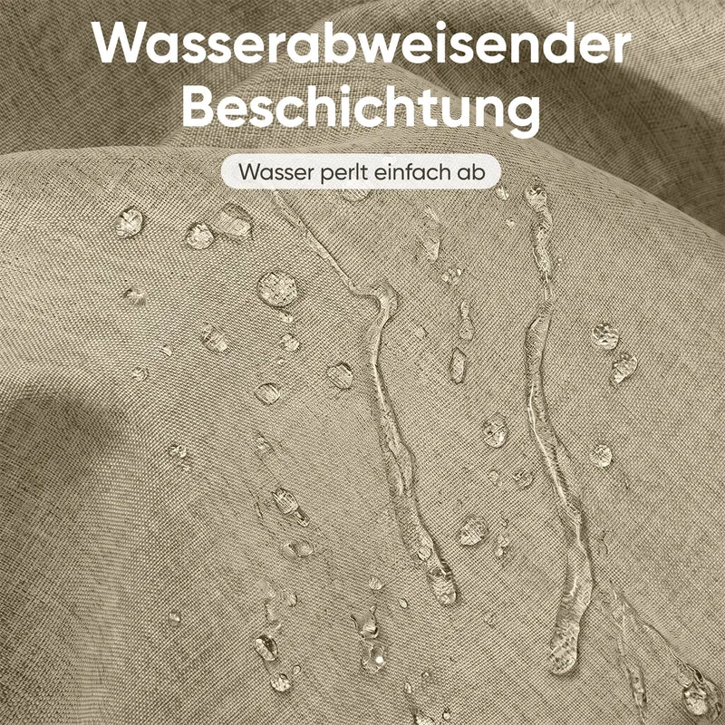 Sekey Hellbraun Duschvorhang 180 × 200 cm, Textil Badewannenvorhang in Leinenoptik, Wasserabweisend & Waschbar, 100 % Polyester, mit Beschwerungsband & 12 Edelstahlringen