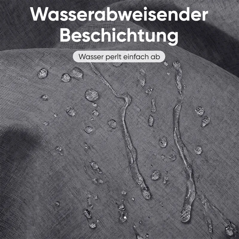 Sekey Duschvorhang, Grau, Wasserabweisender Badvorhang in Leinenoptik, 100 % Polyester, mit Beschwerungsband & 8 Duschvorhangringen, Waschbar bei 30 °C