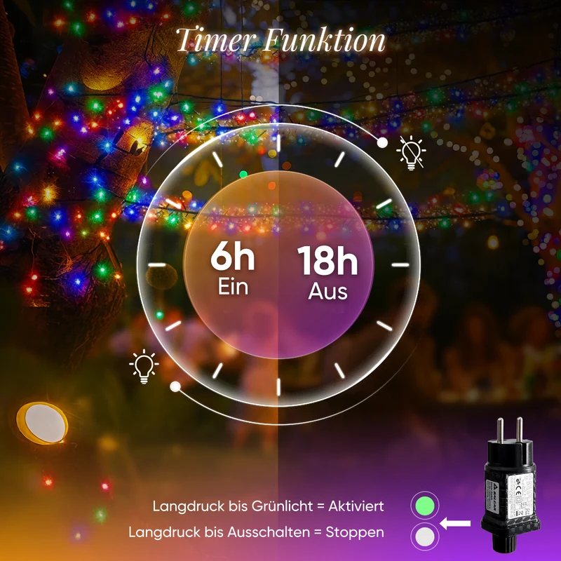 Salcar LED Cluster Lichterkette Außen & Innen, 500/1000 LEDs, Warmweiß oder Bunt 8 Modi, Timer & Memory, Spritzwassergeschützt Dichte Weihnachtslichterkette für Baum, Garten & Deko