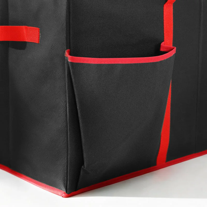 Salcar Schwarze Aufbewahrungsbox für 128 Weihnachtskugeln Faltbare Christbaumkugel-Box 64,8×32,3×34,2 cm mit 128 Fächern, Tragegriffen & Doppelreißverschluss