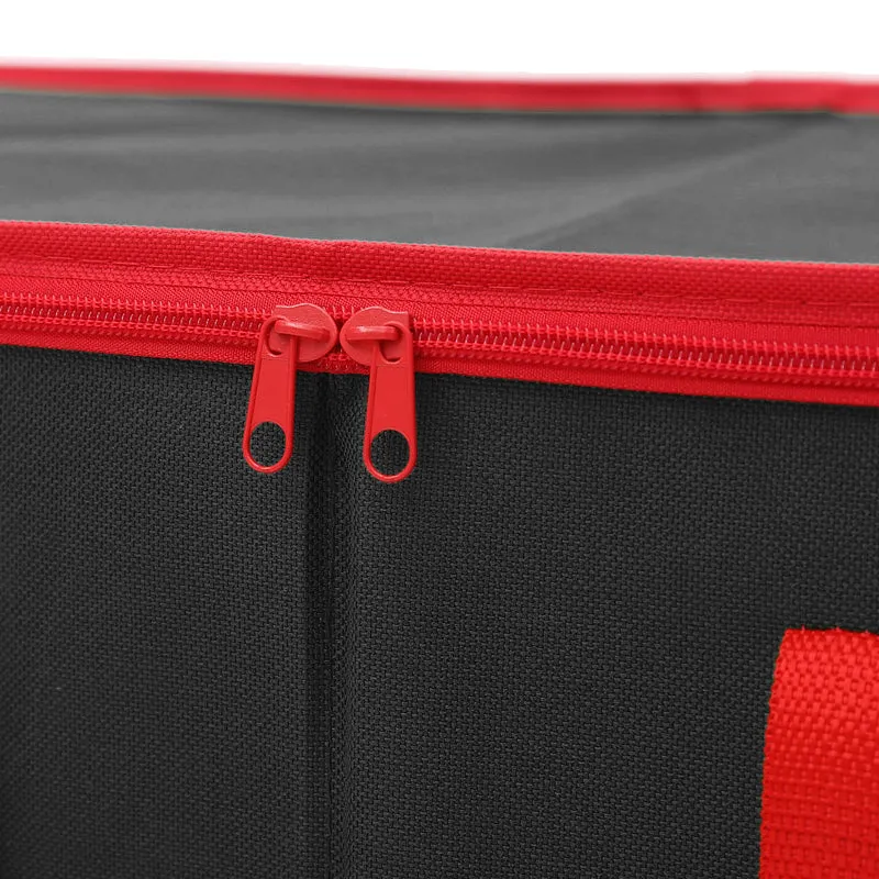Salcar Schwarze Aufbewahrungsbox für 128 Weihnachtskugeln Faltbare Christbaumkugel-Box 64,8×32,3×34,2 cm mit 128 Fächern, Tragegriffen & Doppelreißverschluss