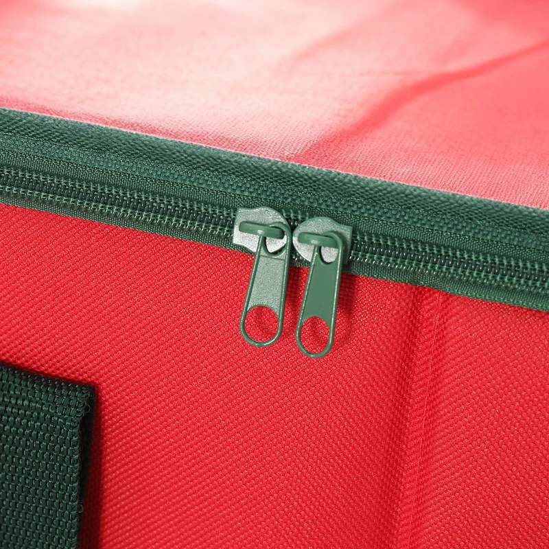 Salcar Rote Aufbewahrungsbox für 128 Weihnachtskugeln – Faltbare Christbaumkugel-Box 64,8×32,3×34,2 cm mit 128 Fächern, Tragegriffen & Doppelreißverschluss