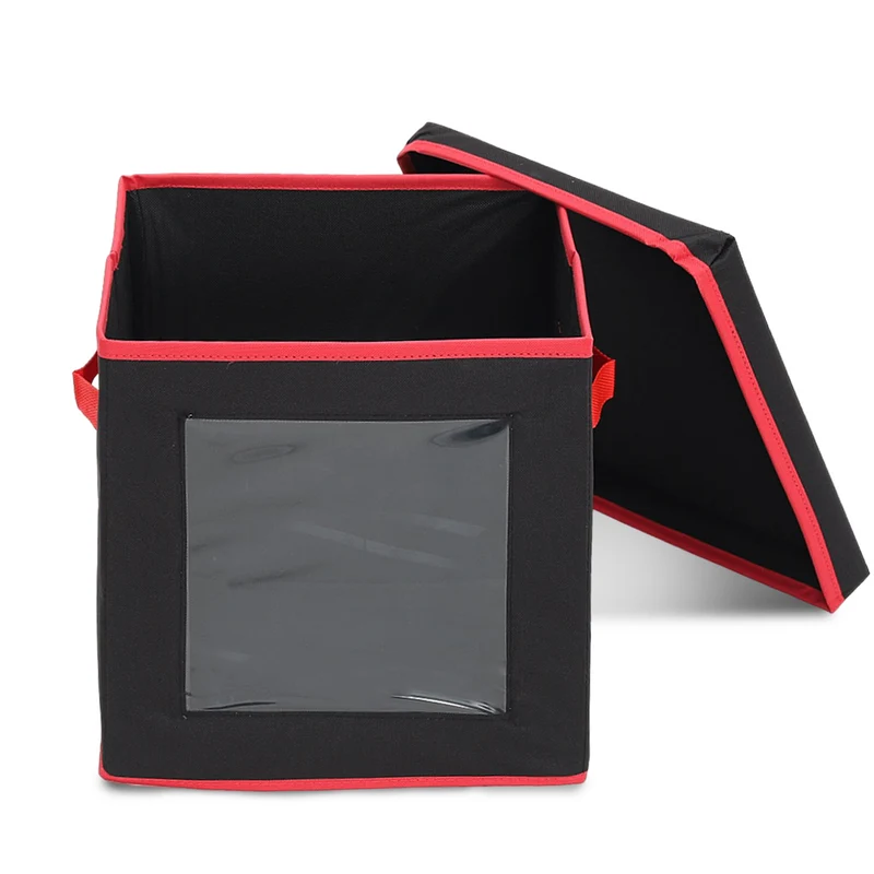 Salcar Aufbewahrungsbox Schwarz für 64 Weihnachtskugeln – Faltbare Weihnachtsdeko-Box 30,5 cm mit Fächern & flexiblen Trennwänden