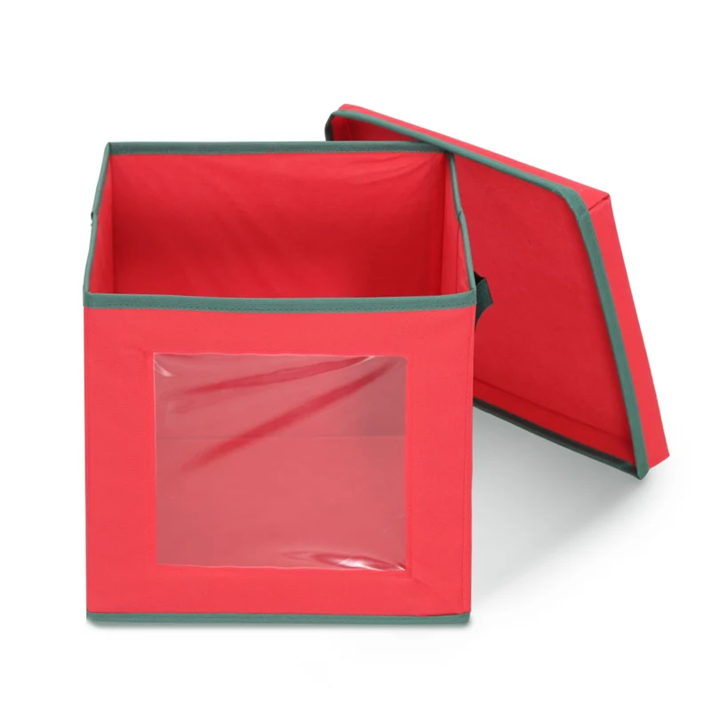 Salcar Aufbewahrungsbox für 64 Weihnachtskugeln – Faltbare Weihnachtsdeko-Box 30,5 cm mit Fächern & flexiblen Trennwänden, Transparentes Sichtfenster