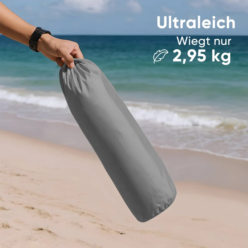 Sekey Faltbarer Strandliegestuhl mit gepolsterten Armlehnen – Leichter Campingstuhl bis 200 kg belastbar