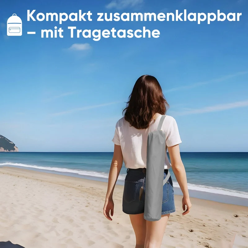 Sekey Faltbarer Strandliegestuhl mit gepolsterten Armlehnen – Leichter Campingstuhl bis 200 kg belastbar