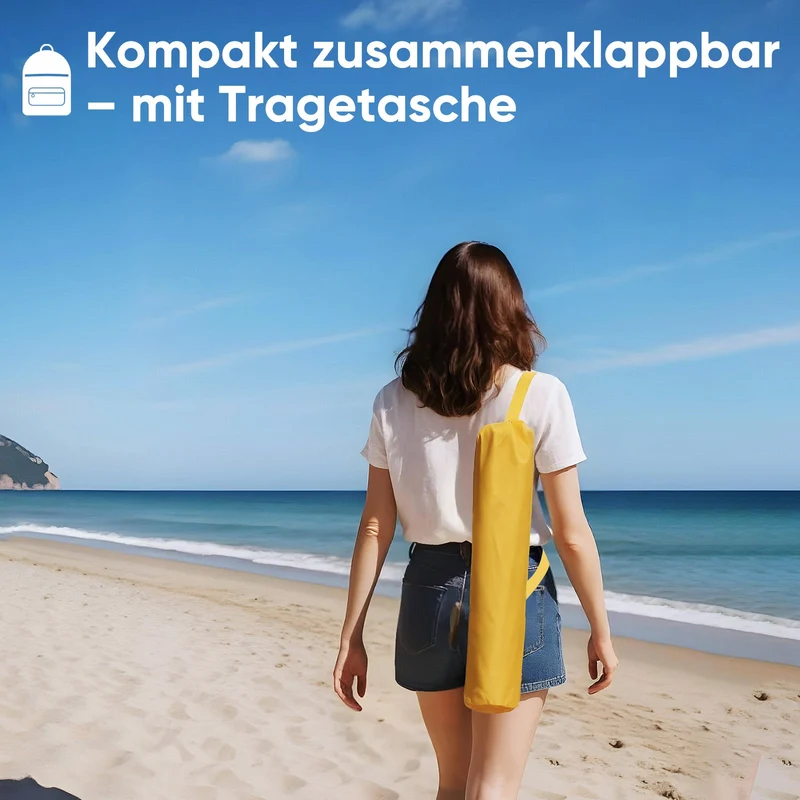 Sekey Faltbarer Strandliegestuhl mit gepolsterten Armlehnen – Leichter Campingstuhl bis 200 kg belastbar