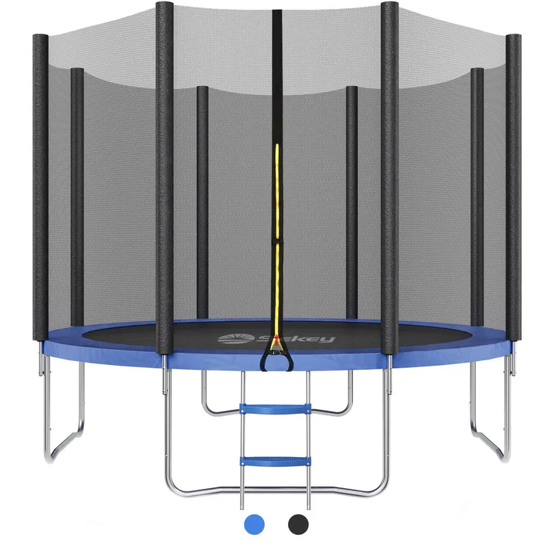 Sekey Trampolin Ø 366 cm für Garten – TÜV/GS-zertifiziertes Outdoor Trampolin mit Sicherheitsnetz, W-Beinen & Leiter – wetterfest & kindersicher, bis 150 kg belastbar