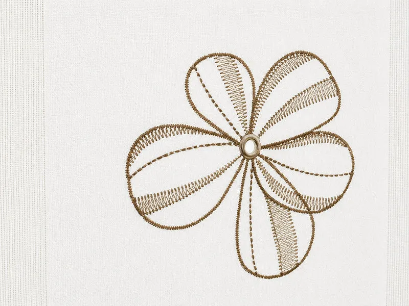 Design Kuvert Blume bestickt taupe Lagenoptik BxH 60x90cm Scheibengardine 2230