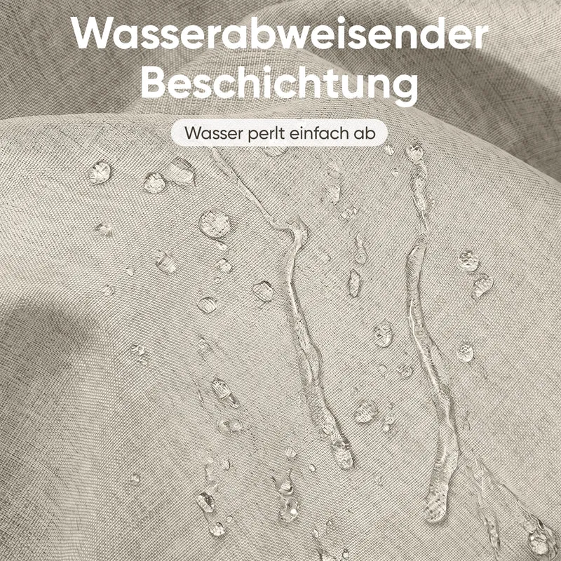 Sekey Duschvorhang, Beige, Wasserabweisender Badvorhang in Leinenoptik, 100 % Polyester, mit Beschwerungsband & 8 Duschvorhangringen, Waschbar bei 30 °C