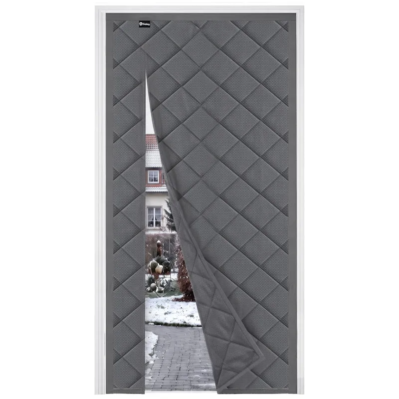 Sekey Thermo Türvorhang mit Magnetverschluss, Wärmeschutz & Energiesparvorhang aus Baumwoll-Polyester, Zugluftstopper für Balkon-, Terrassen- & Wohnungstüren