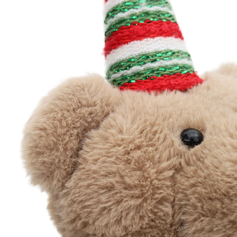 Salcar Weihnachtsfigur Plüsch-Bär 55–70 cm – Stehende Weihnachtsdeko mit verstellbaren Teleskopbeinen, Weicher Plüschbär für Kamin, Fensterbank & Wohnzimmer