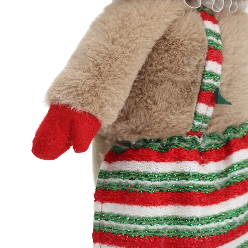 Salcar Weihnachtsfigur Plüsch-Bär 55–70 cm – Stehende Weihnachtsdeko mit verstellbaren Teleskopbeinen, Weicher Plüschbär für Kamin, Fensterbank & Wohnzimmer