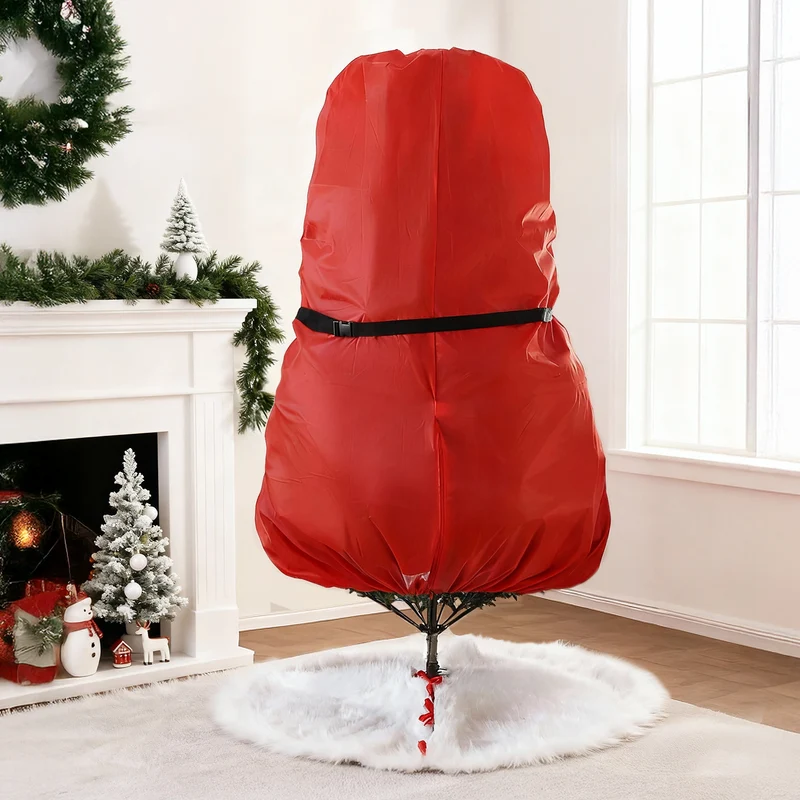 Salcar Weihnachtsbaum Aufbewahrung 138 × 185 cm – Weihnachtsbaumtasche für Bäume bis 2,4 m, mit Schnallen, Kordelzug & Kartenschlitz, Wasserdicht & Reißfest