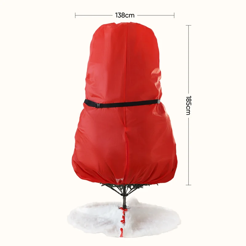 Salcar Weihnachtsbaum Aufbewahrung 138 × 185 cm – Weihnachtsbaumtasche für Bäume bis 2,4 m, mit Schnallen, Kordelzug & Kartenschlitz, Wasserdicht & Reißfest