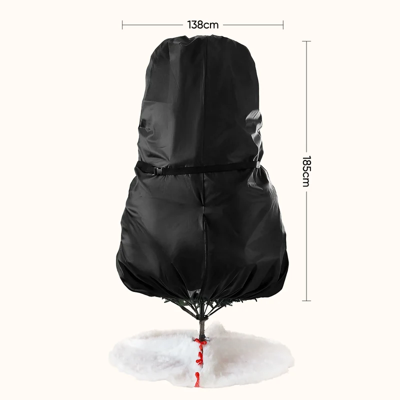 Salcar Weihnachtsbaum Aufbewahrung 138 × 185 cm – Weihnachtsbaumtasche für Bäume bis 2,4 m, mit Schnallen, Kordelzug & Kartenschlitz, Wasserdicht & Reißfest