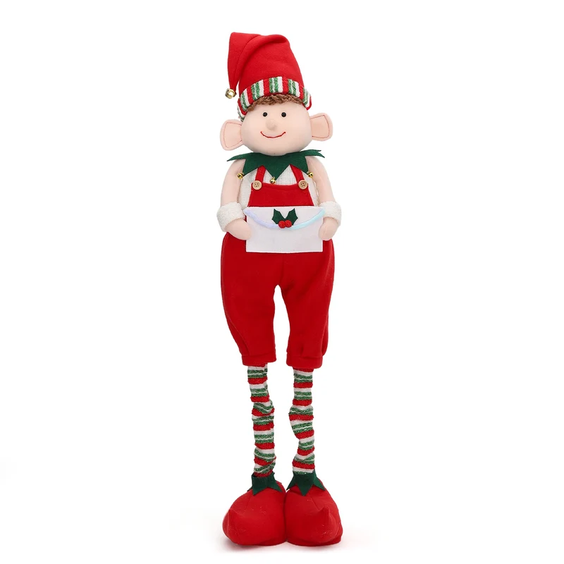 Salcar Weihnachtsfigur Junge – Verstellbare Standfigur 48–70 cm mit Teleskopbeinen, Weihnachtsdeko für Kamin, Tisch & Fensterbank