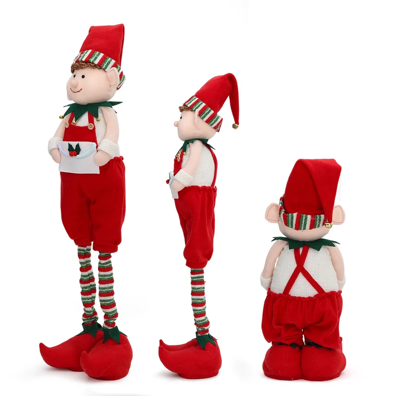 Salcar Weihnachtsfigur Junge – Verstellbare Standfigur 48–70 cm mit Teleskopbeinen, Weihnachtsdeko für Kamin, Tisch & Fensterbank