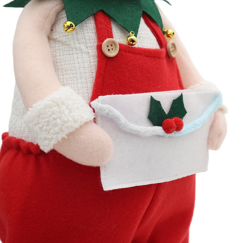 Salcar Weihnachtsfigur Junge – Verstellbare Standfigur 48–70 cm mit Teleskopbeinen, Weihnachtsdeko für Kamin, Tisch & Fensterbank