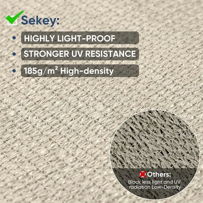 Sekey Sonnensegel HDPE Sonnenschutzsegel mit Seilen