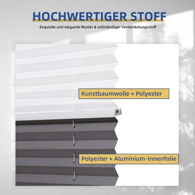 Sekey Plissee Day & Night Doppelplissee ohne Bohren, Klemmfix Fensterplissee mit frei umschaltbarer Verdunkelung, Lichtdurchlässig, 100 % blickdicht, Verspannt