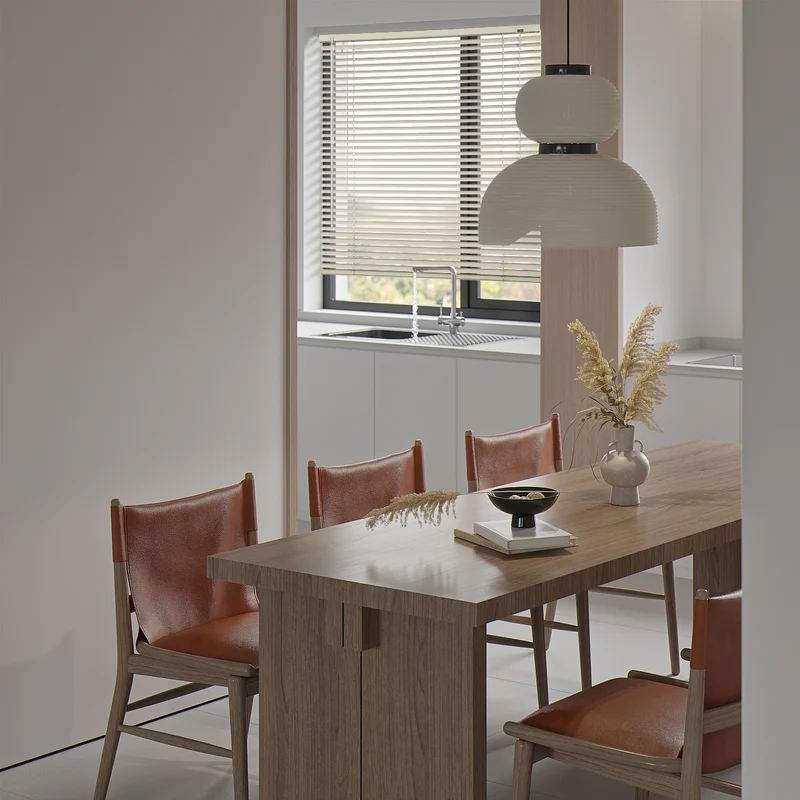 Sekey Aluminium-Jalousie ohne Bohren, 25mm Alu-Lamellen, Creme