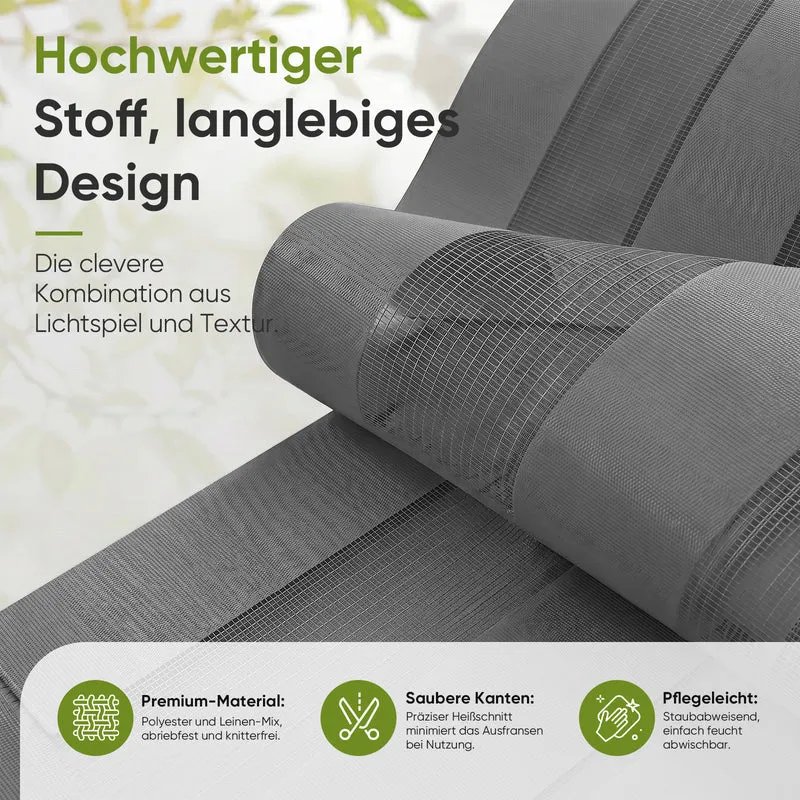 Salcar Doppelrollo Klemmfix Grau – Duo Rollo ohne Bohren für Fenster, Zebra Rollo mit Metallkern-Halterungen, Moderner Sicht- und Sonnenschutz