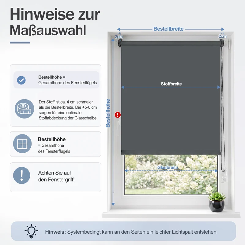 Salcar Thermorollo ohne Bohren Klemmfix Anthrazit – Verdunkelungsrollo für Fenster & Tür mit Thermobeschichtung, Sonnenschutz, Hitzeschutz & Sichtschutz