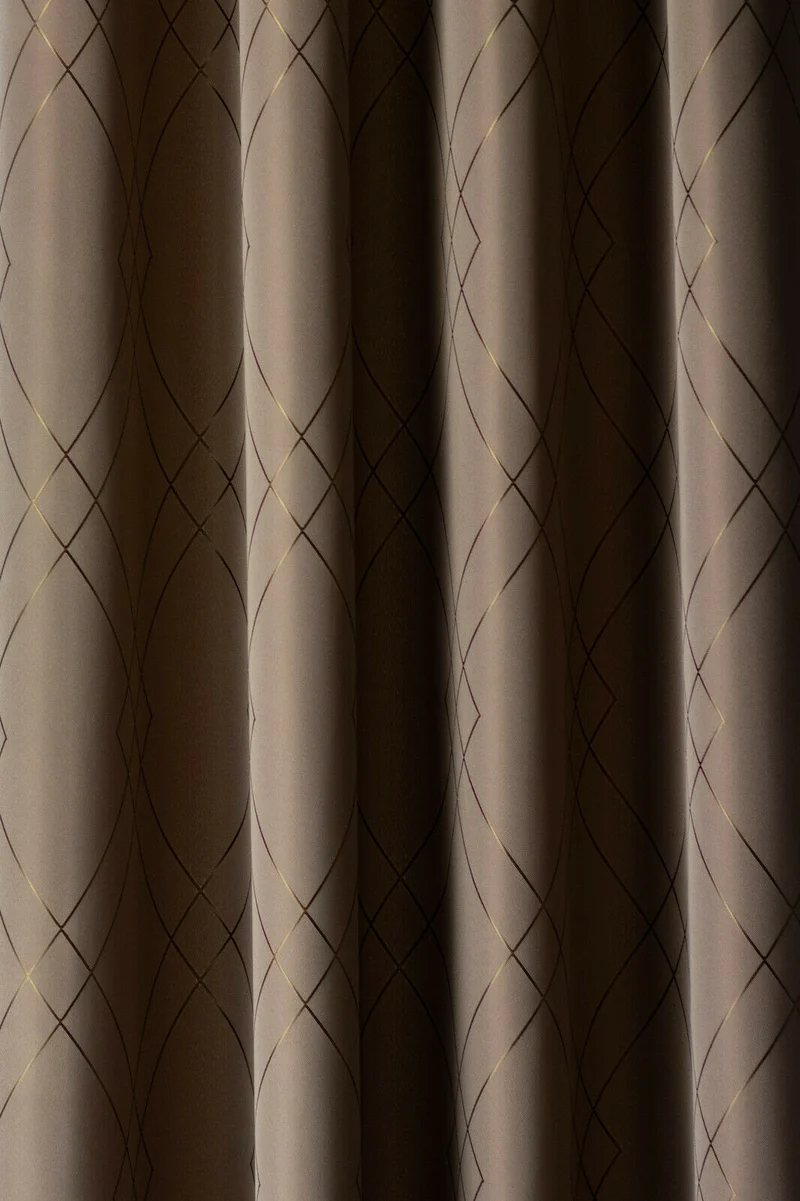 Ösenschal bestickt Raute braun BxH 140x245cm