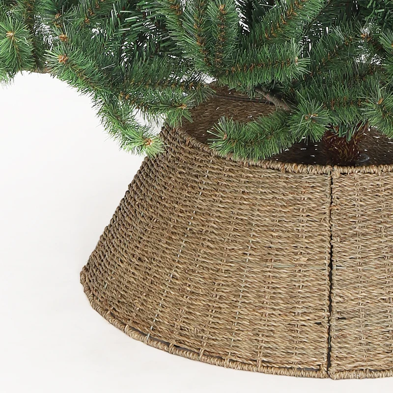 Salcar Weihnachtsbaumdecke aus Seegras – Handgefertigter Weihnachtsbaumrock in Natur, Ø 60 / 68 cm, Stilvolle Abdeckung für den Baumständer