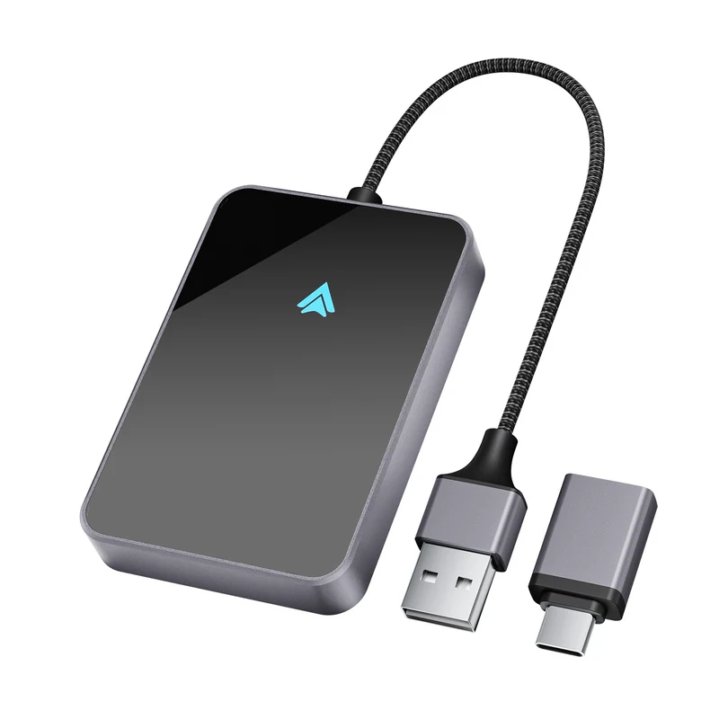 Salcar Android Auto Wireless Adapter 2025 – Kabelloser USB-C/A Dongle, 5.8 GHz WiFi, kompatibel mit Android 11+ für kabelloses Android Auto