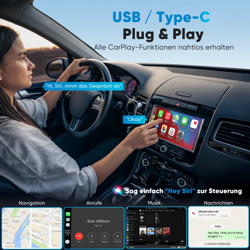 Salcar Kabelloser Android Auto Adapter – 2025 Upgrade, Wireless USB Dongle mit Dualband WiFi für stabile & unterbrechungsfreie Verbindung, kompatibel mit Android 11+