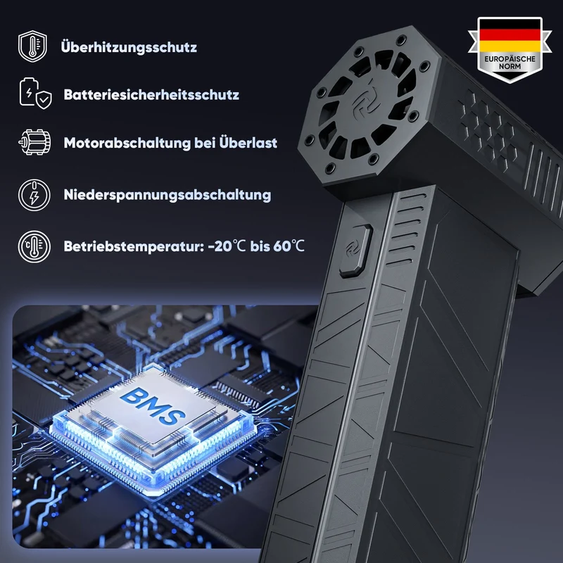 Salcar Elektrischer Air Duster X3 mit 130.000 U/min – Tragbares & Wiederaufladbares Staubgebläse mit 3 Stufen, Turbotaste & Super-Power für PC, Auto & Haushalt