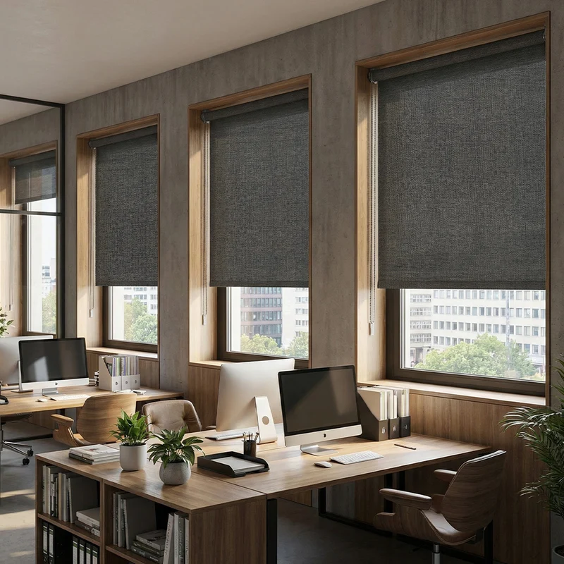 Sekey Klemmfix Seitenzugrollo Grau in Leinenoptik – Lichtdurchlässiges Fensterrollo ohne Bohren mit Klemmträgern & Schraubmontage
