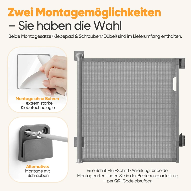 Sekey Ausziehbares Treppenschutzgitter 0–200 cm – TÜV-zertifiziertes Baby- & Haustiergitter, 97 cm hoch, ohne Bohren, für Treppe, Tür & breite Durchgänge