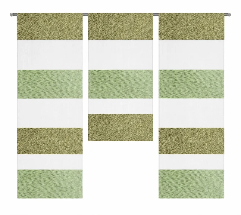 Design Mini Flächenvorhang Set grün Scheibengardine 2280-10 apfel