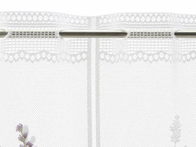 nach Maß Scheibengardine Lavendel Höhe 45/60cm Bistro Panneau lila Jacquard