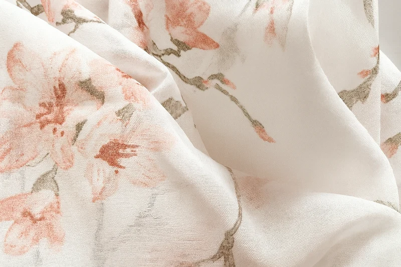 Schlaufenschal Blume apricot BxH 140x245cm offwhite 2557