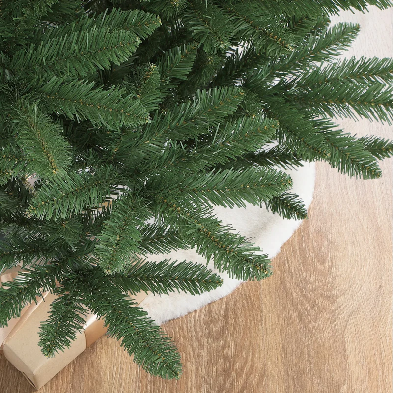 Salcar Künstlicher Weihnachtsbaum 180 cm / 210 cm – Realistischer PVC Tannenbaum mit Holzständer für Innen & Außen